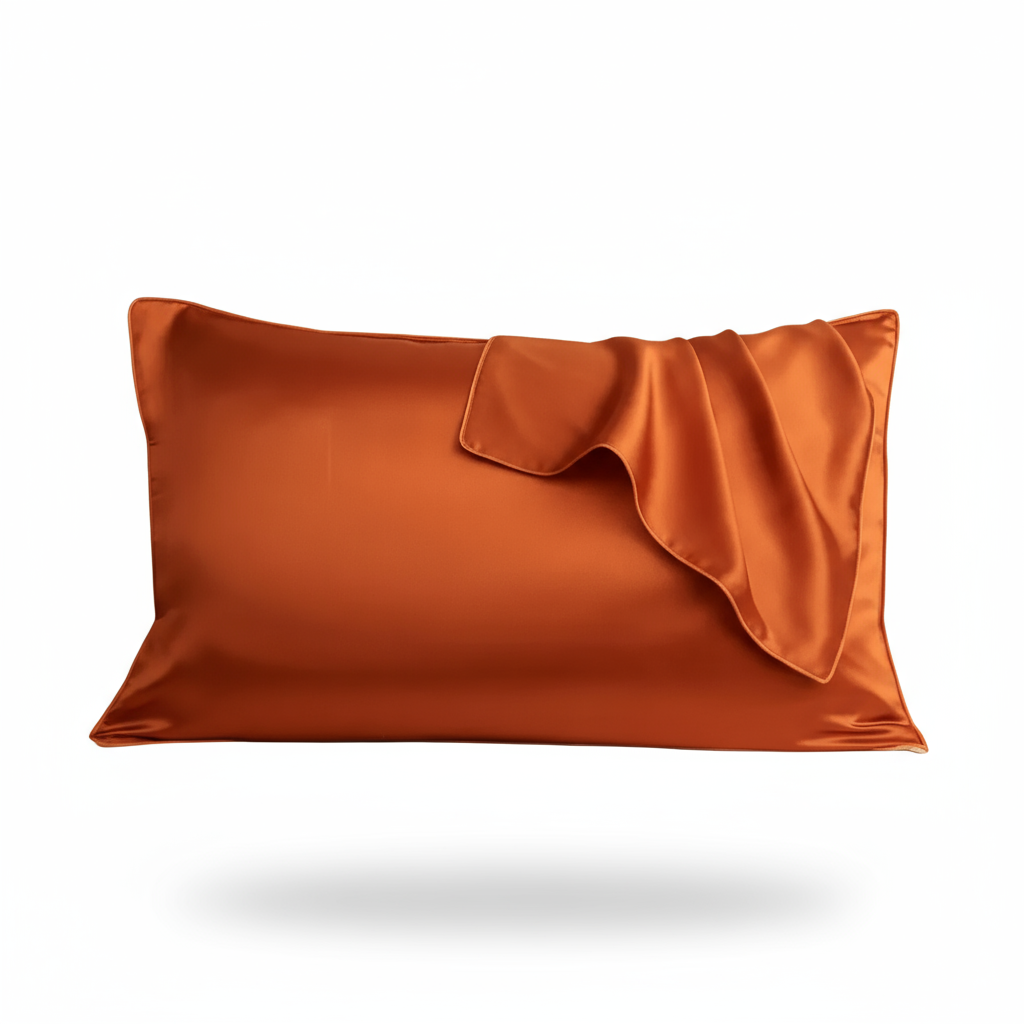 Burnt Orange Silk Pillowcase