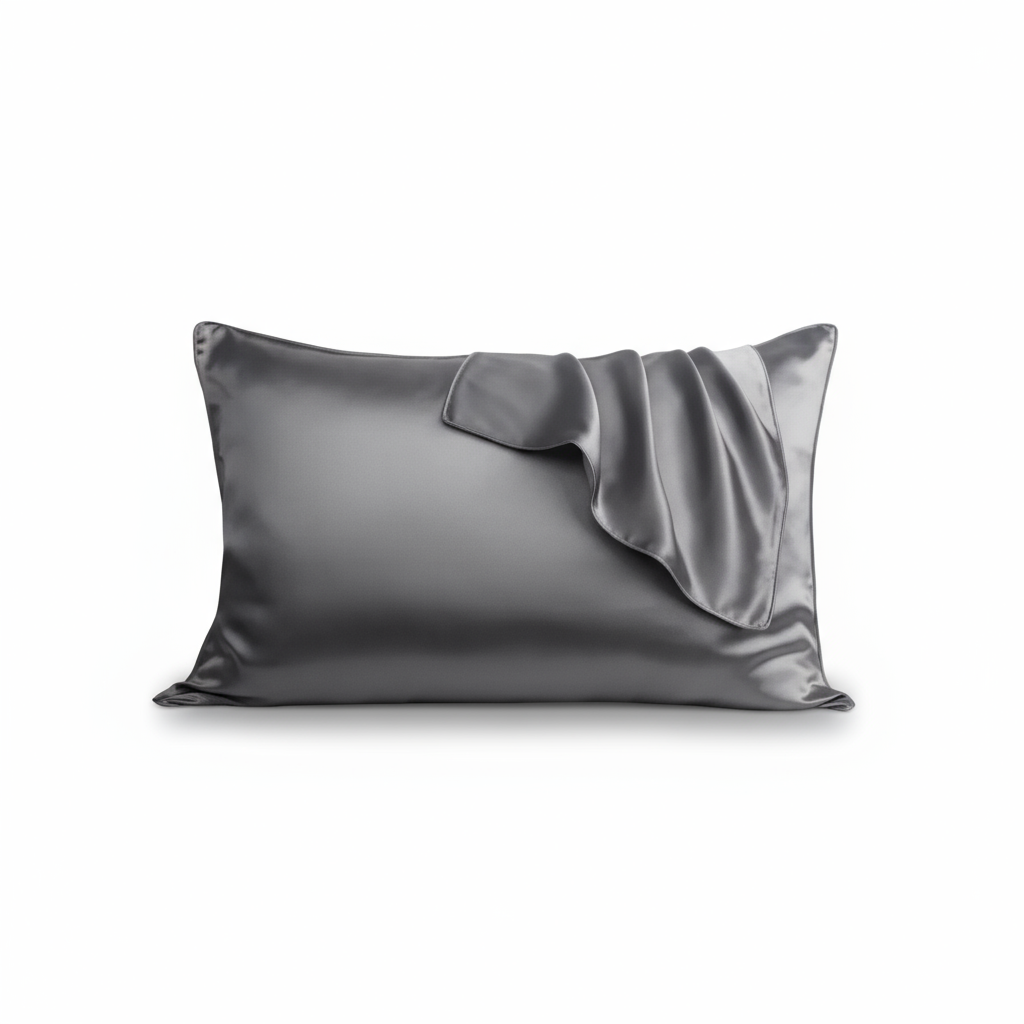 Dark Gray Silk Pillowcase
