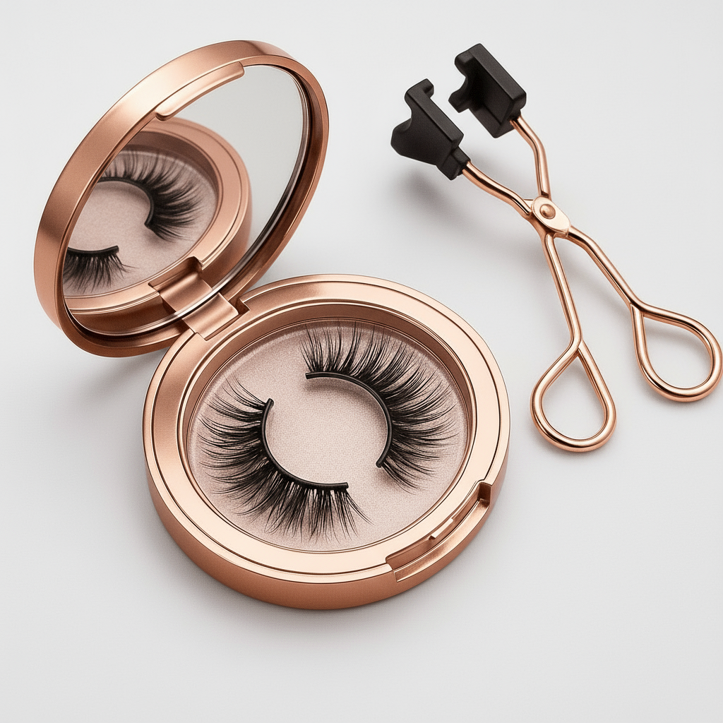 Magnetic Eyelashes Kit – No Glue, 3 Pairs Reusable Lashes with Curler & Gift Box - ChicstyleX