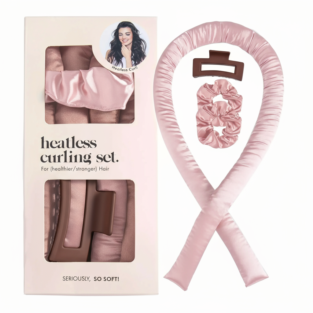 Light Pink Heatless Curling Set