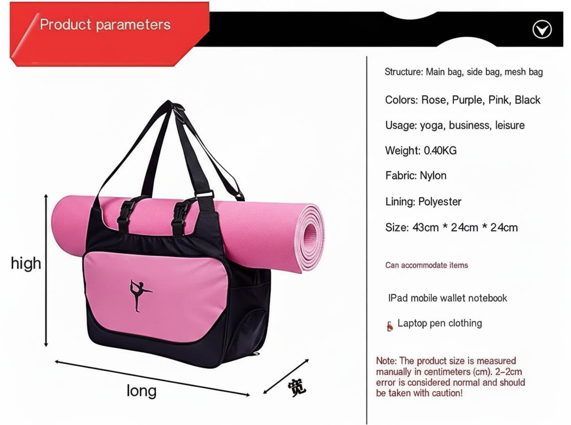 CoreVibeX™  ZenCarry Premium Yoga & Sports Travel Bag – Large-Capacity Mat Carrier for Active Lifestyles - ChicstyleX