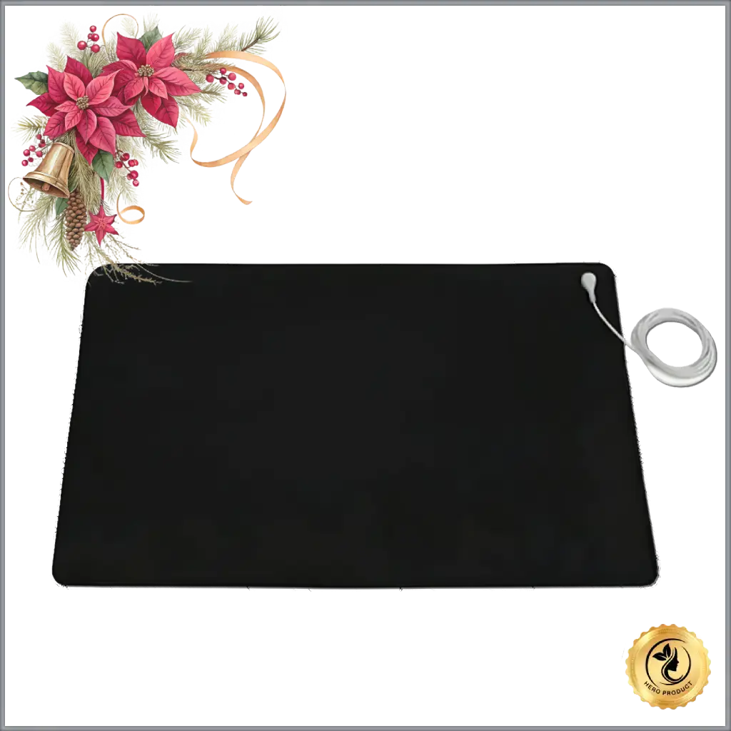 CoreVibeX™  GroundLuxe Conductive Leather Yoga Mat – Grounding PU Mat with Earthing Technology & Skin Analyzer