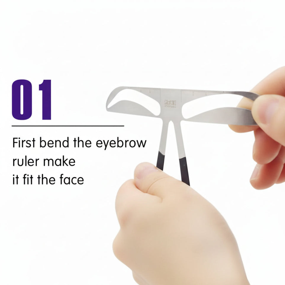 GlamLuxeX™ Precision Stainless Steel Eyebrow Ruler – Flexible Brow Mapping & Symmetry Tool for Professional Makeup & Perfect Shaping - ChicstyleX