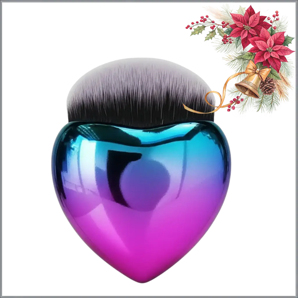 GlamLuxeX™ Heart-Shaped Makeup Brush – Flawless Foundation & Blush Applicator | Rose Gold & Blue Purple