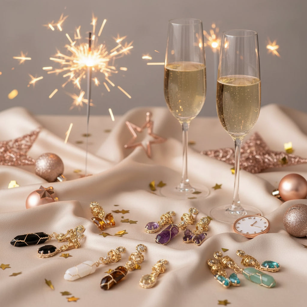 TresslockX™ Braided Elegance Hair Clips | Stone Bead & Glass Pendant Combination Accessories (Set of 3) - ChicstyleX