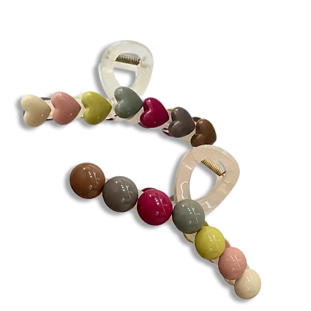 TressLockX™ RetroBead Geometric Hair Claw Clip – Trendy Retro Crab Hair Accessory for Effortless Style - 