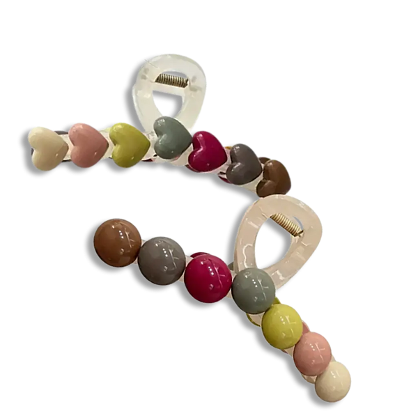 TressLockX™ RetroBead Geometric Hair Claw Clip – Trendy Retro Crab Hair Accessory for Effortless Style - 