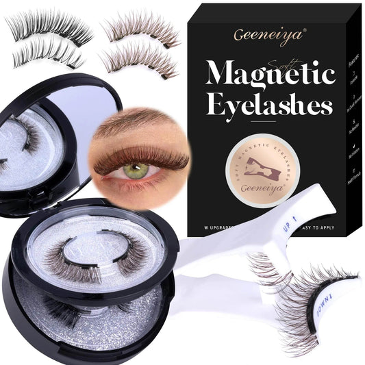 Reusable Magnetic Eyelashes – Natural Brown & Black Lashes, No Glue Needed (2 Pairs) - ChicstyleX