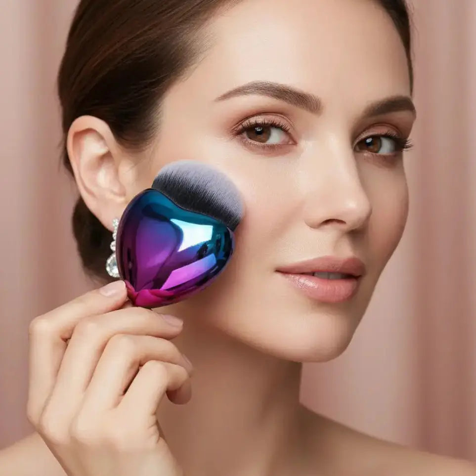 GlamLuxeX™ Heart-Shaped Makeup Brush – Flawless Foundation & Blush Applicator - ChicstyleX