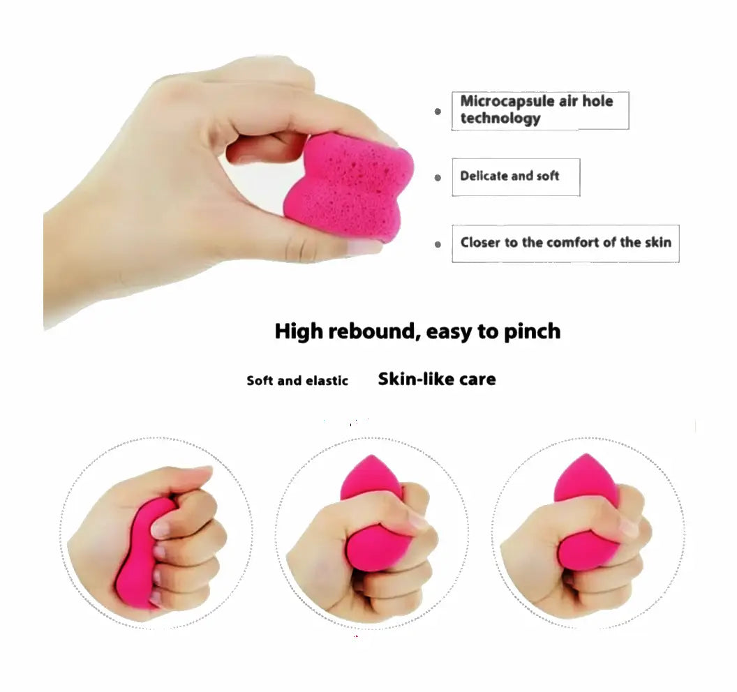 ChicSetX™ HydroBlend Hydrophilic Polyurethane Makeup Sponge Set – Round Bottle Kit (14 Pcs)  Sets & Bundles ChicstyleX.