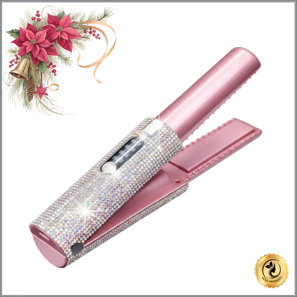 TressLock™ DiamondSilk 2-in-1 Cordless Hair Straightener & Curler – Ceramic Wireless Styling Tool for Smooth & Shiny Hair