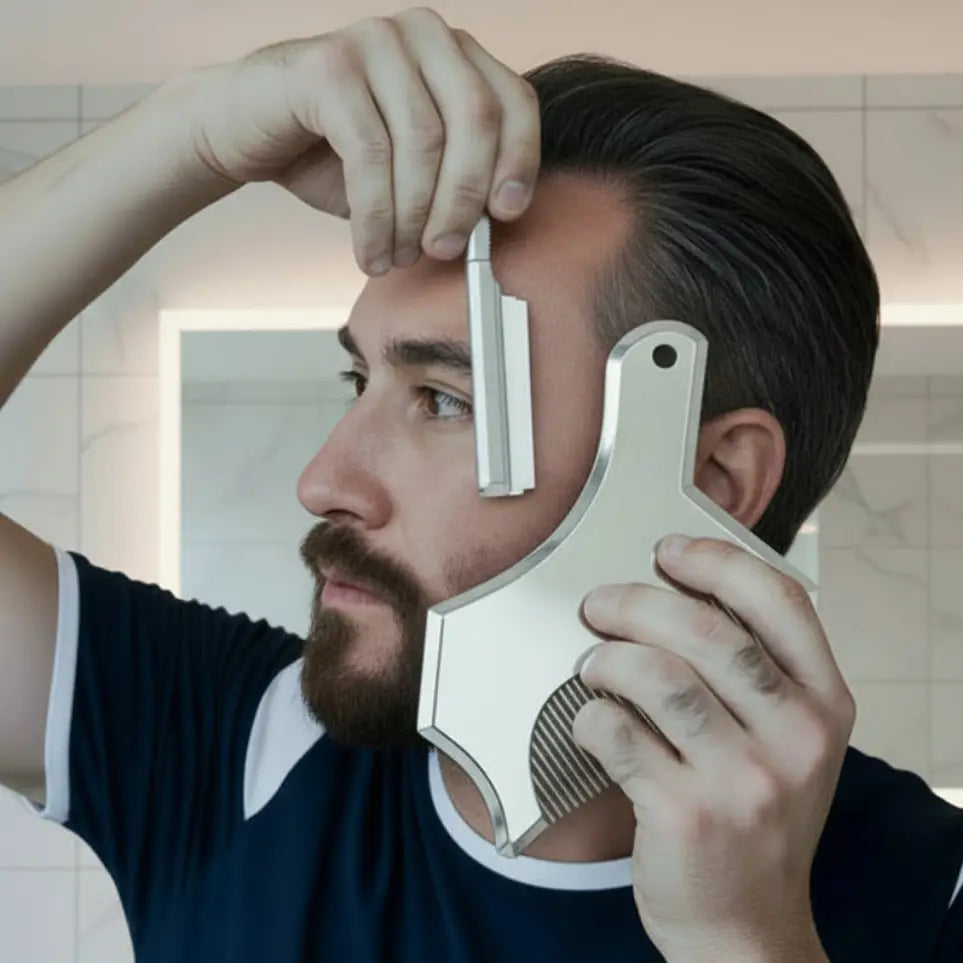 TressLockX™ Beard Shaping & Styling Tool with Built-in Comb – Precision Grooming for Men - ChicstyleX
