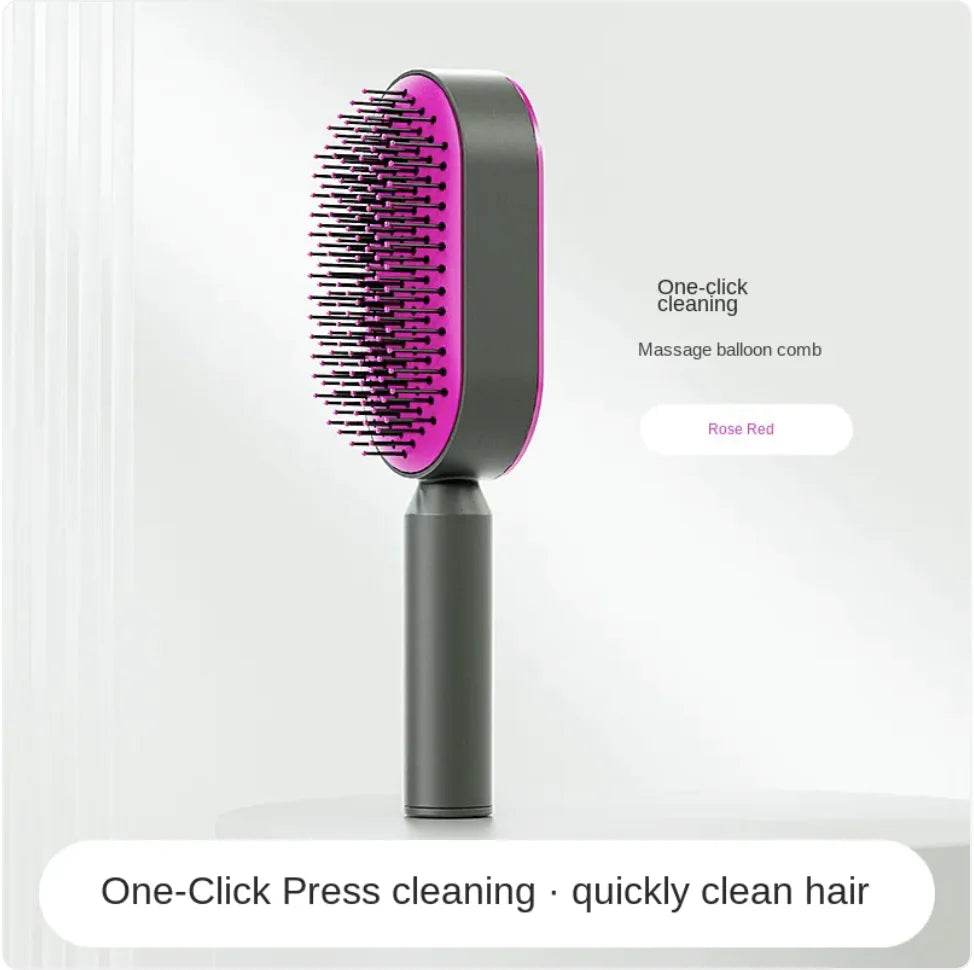 Self-Cleaning Hair Brush with 3D Air Cushion – Scalp Massage Comb for Pain-Free Detangling & Healthy Hair Growth - ChicstyleX