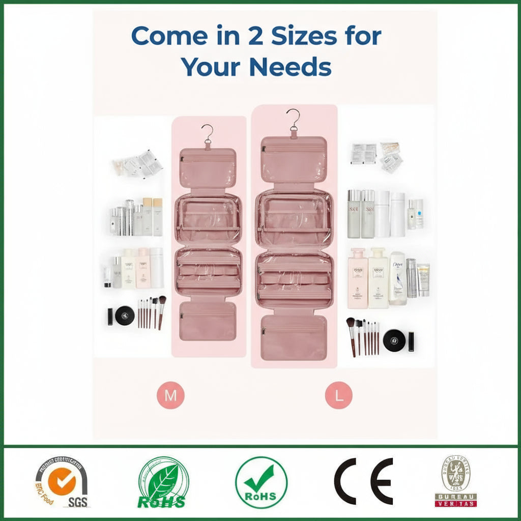 GlamLuxeX™ Waterproof Flannel Cosmetic Bag – Large-Capacity Travel Makeup Organizer