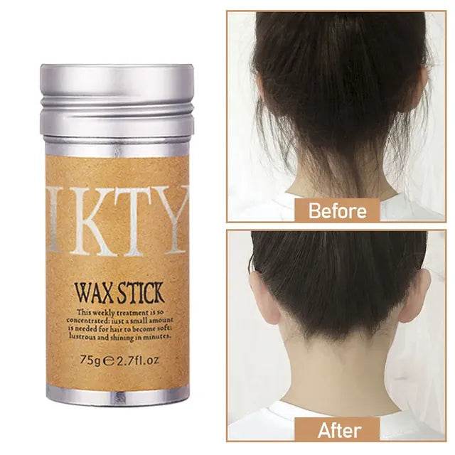 Professional Hair Wax Stick – Strong Hold & Non-Greasy Formula for Flyaways, Wigs & Natural Hair Styling (75g, Red/Yellow) - ChicstyleX