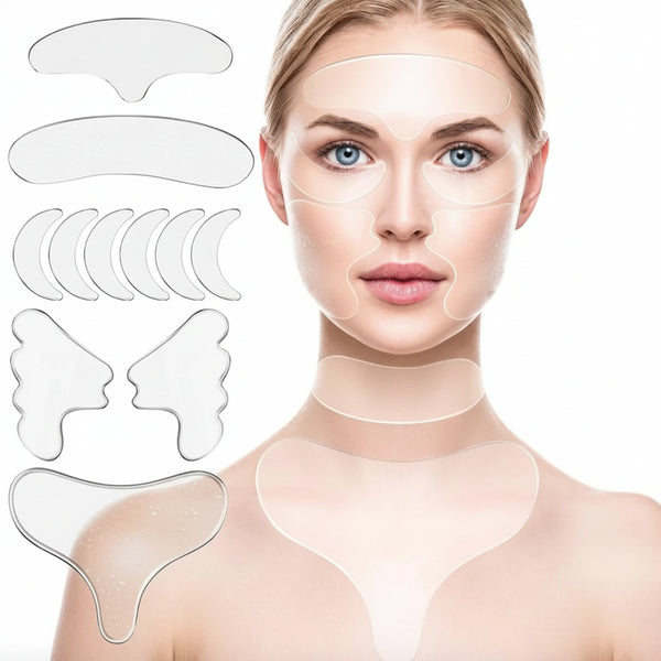 GlamLuxe™ Skinlift Silicone Beauty Patch Set: Reusable Firming Pads for Wrinkles, Neck & Chest - ChicstyleX