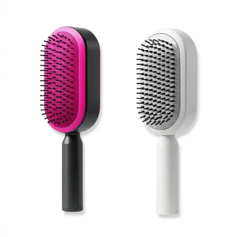 TressLockX™ Self-Cleaning Hair Brush with 3D Air Cushion – Scalp Massage Comb for Pain-Free Detangling & Healthy Hair Growth - ChicstyleX
