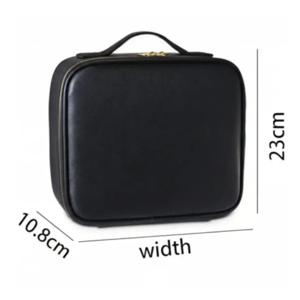 GlamLuxeX™ Lumiglow Golden + Aurora Luxury PU Makeup Bag Set, Travel Cosmetic Organizer Case for Women, Portable Beauty Storage Pouch - ChicstyleX