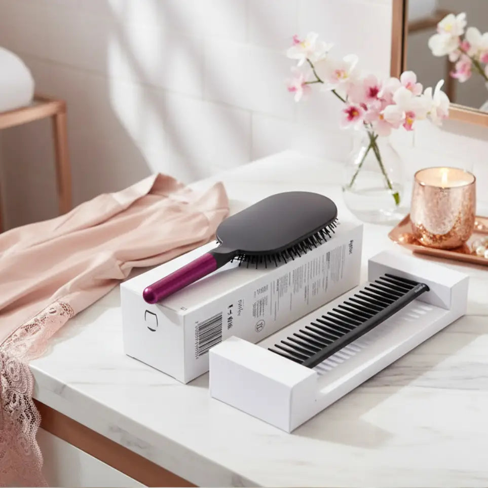 TressLockX™ Dyson-Style Air Cushion Massage Comb Set | Wide-Tooth Detangling & Scalp Massage Hair Brush for All Hair Types - ChicstyleX