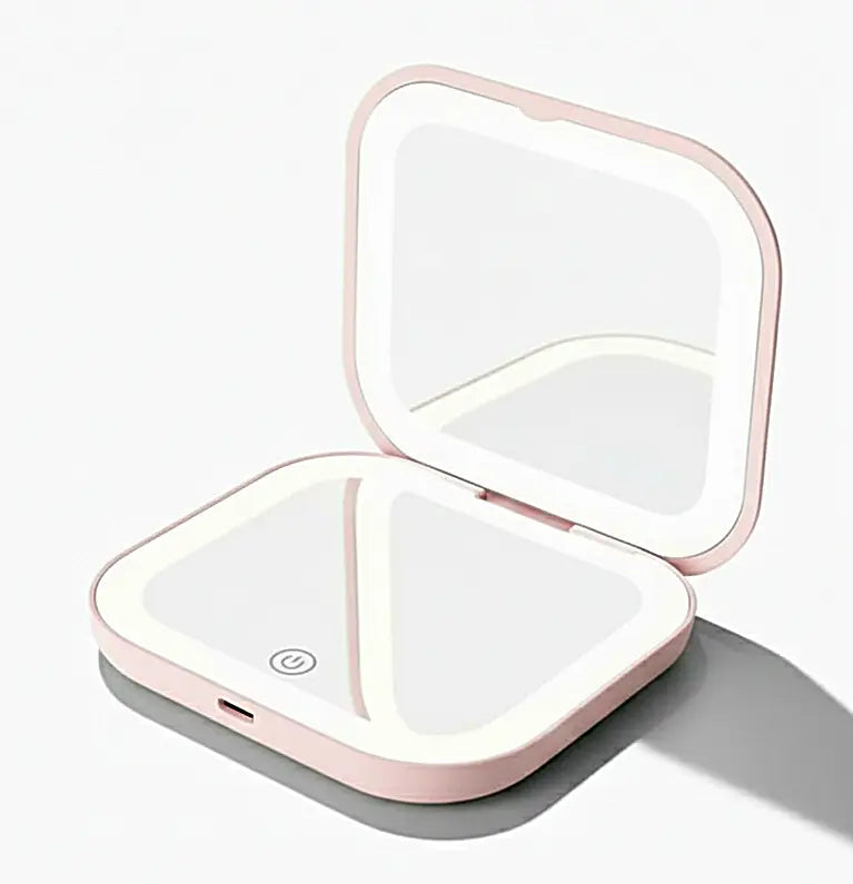 GlamLuxeX™ Compact LED Makeup Mirror – Portable Lighted Mirror with 1X/3X Magnification - ChicstyleX