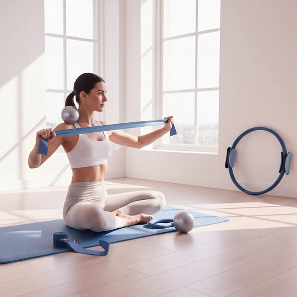 CoreVibeX™ Yoga & Pilates Balance Ring + PVC Mini Ball Set - ChicstyleX