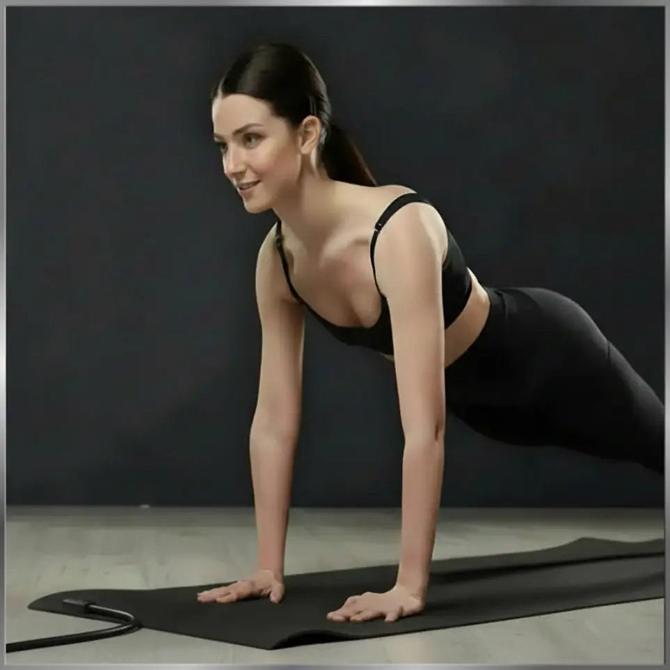 CoreVibeX™  GroundLuxe Conductive Leather Yoga Mat – Grounding PU Mat with Earthing Technology & Skin Analyzer - ChicstyleX