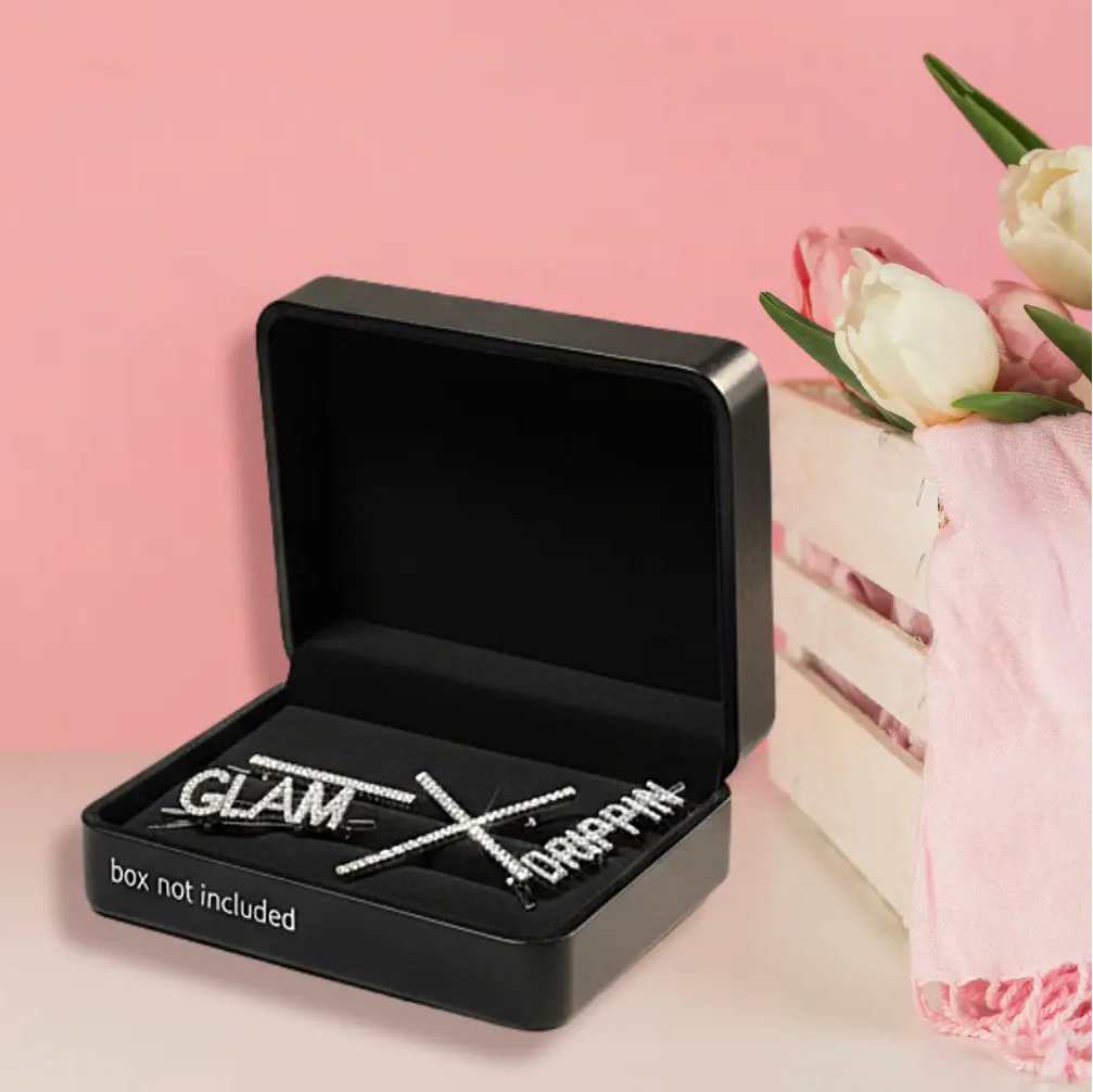 ChicSetX™ Vibe with Me Rhinestone Letters Hair Clips Set - ChicstyleX