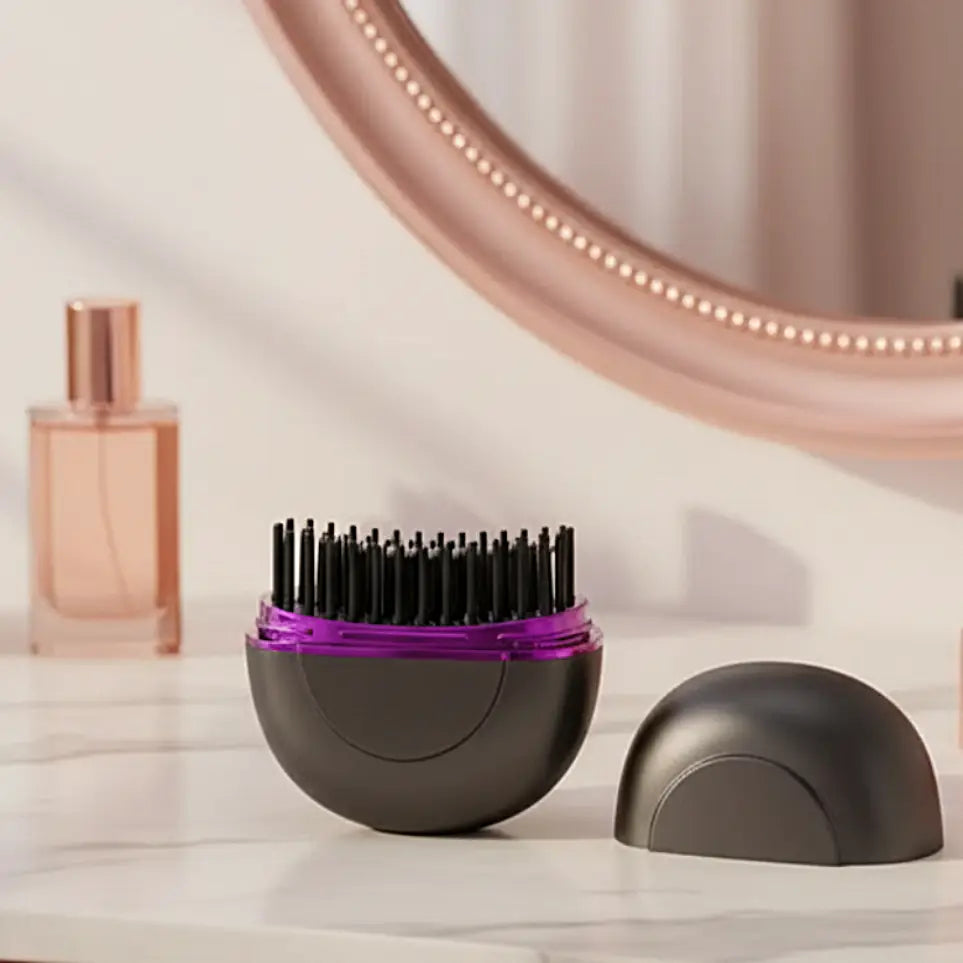 TressLockX™ Mini Steam Ceramic Hair Straightener – USB Rechargeable Travel Flat Iron with Anti-Burn Teeth & Dual Voltage - ChicstyleX