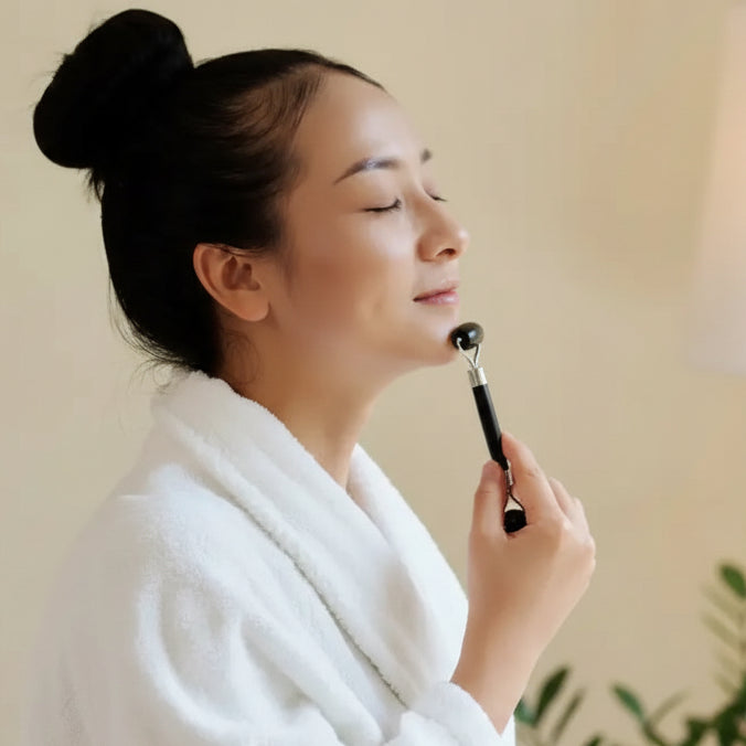 ChicSetX™ Obsidian Spa - Jade Face Roller & Gua Sha Set, Traditional Chinese Facial Massage Tools for Glowing, Sculpted Skin - ChicstyleX