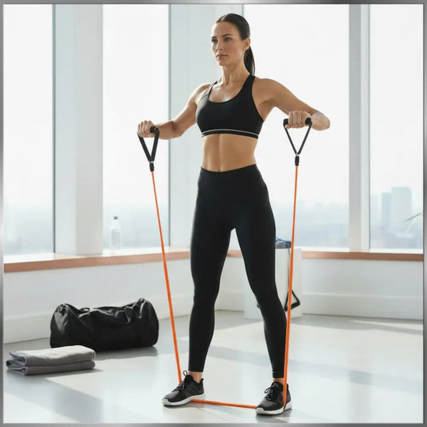 CoreVibeX™ Cloth-Cover Resistance Bands Set (12–50 lbs) – Anti-Break Fitness Pull Rope for Strength Training, Stretching & Home Gym Workout - ChicstyleX