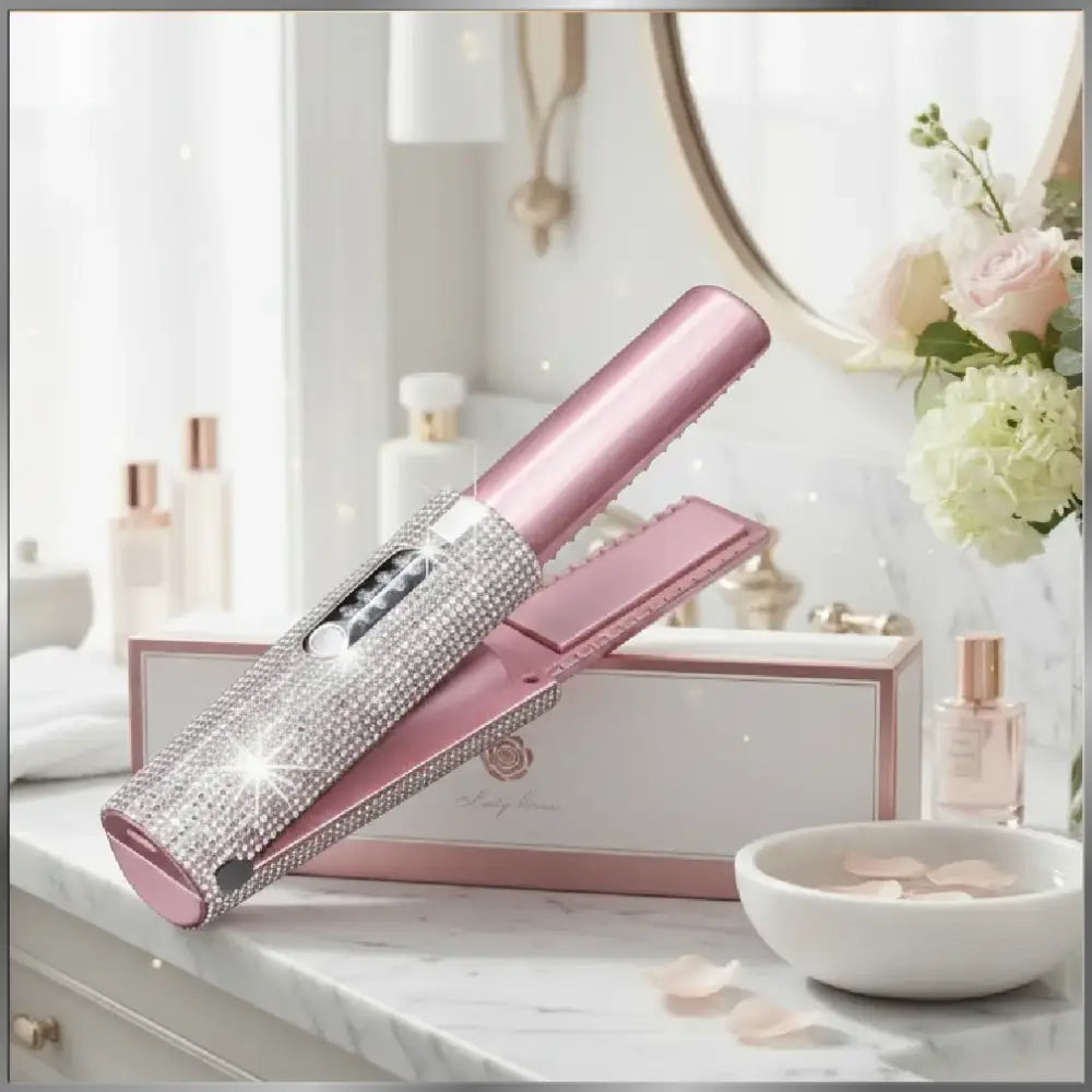 TressLock™ DiamondSilk 2-in-1 Cordless Hair Straightener & Curler – Ceramic Wireless Styling Tool for Smooth & Shiny Hair - ChicstyleX