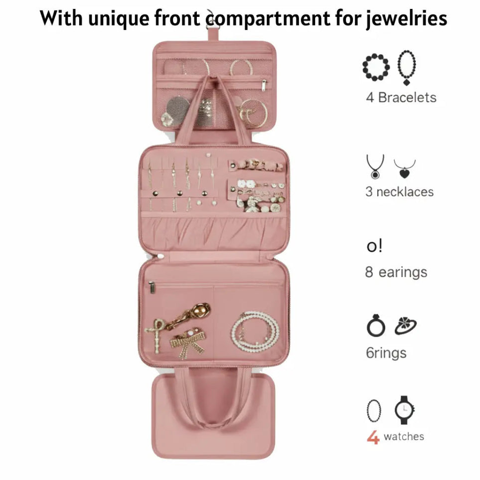 GlamLuxeX™ Waterproof Flannel Cosmetic Bag – Large-Capacity Travel Makeup Organizer - ChicstyleX