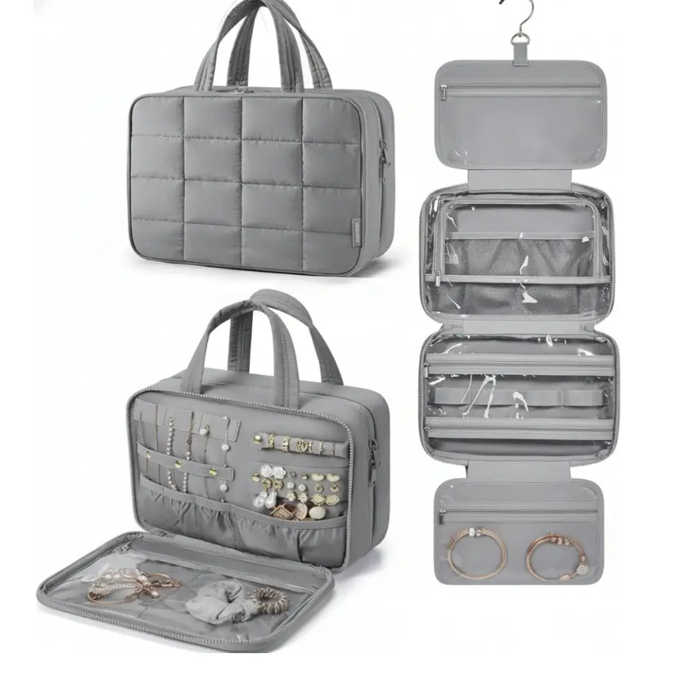 GlamLuxeX™ Waterproof Flannel Cosmetic Bag – Large-Capacity Travel Makeup Organizer - ChicstyleX