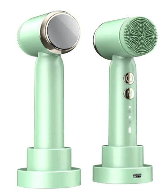 6-in-1 Ultrasonic Electric Face Cleansing Brush with Hot & Cold Therapy, Blackhead Remover & Exfoliating Massage Tool - ChicstyleX