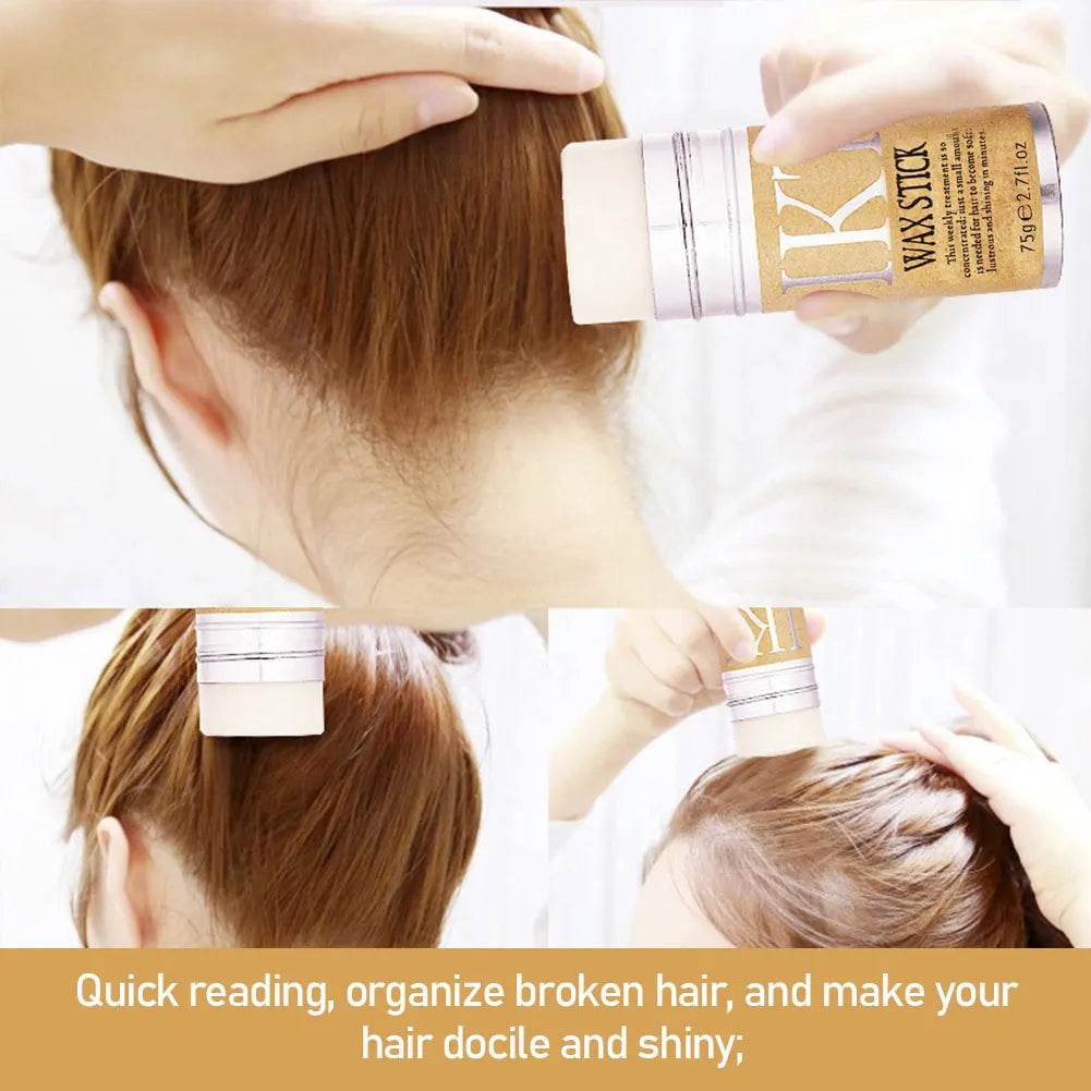 Professional Hair Wax Stick – Strong Hold & Non-Greasy Formula for Flyaways, Wigs & Natural Hair Styling (75g, Red/Yellow) - ChicstyleX