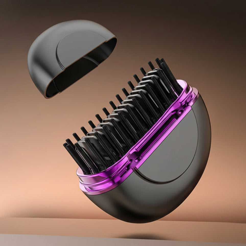 TressLockX™ Mini Steam Ceramic Hair Straightener – USB Rechargeable Travel Flat Iron with Anti-Burn Teeth & Dual Voltage - ChicstyleX