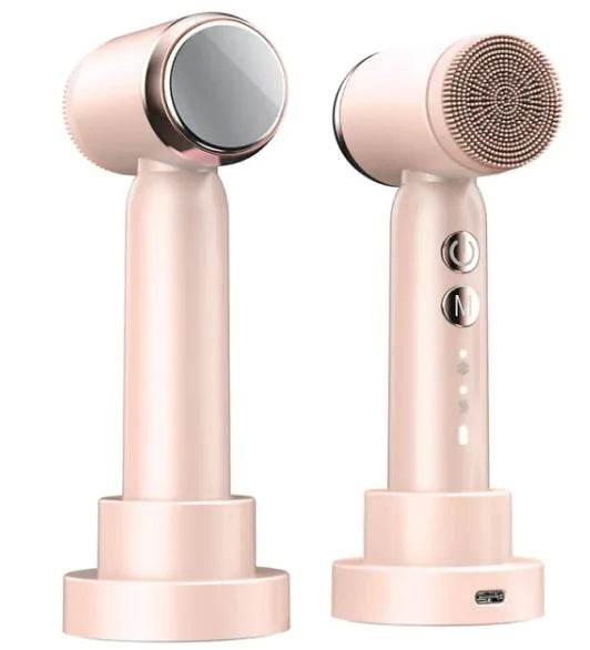 6-in-1 Ultrasonic Electric Face Cleansing Brush with Hot & Cold Therapy, Blackhead Remover & Exfoliating Massage Tool - ChicstyleX
