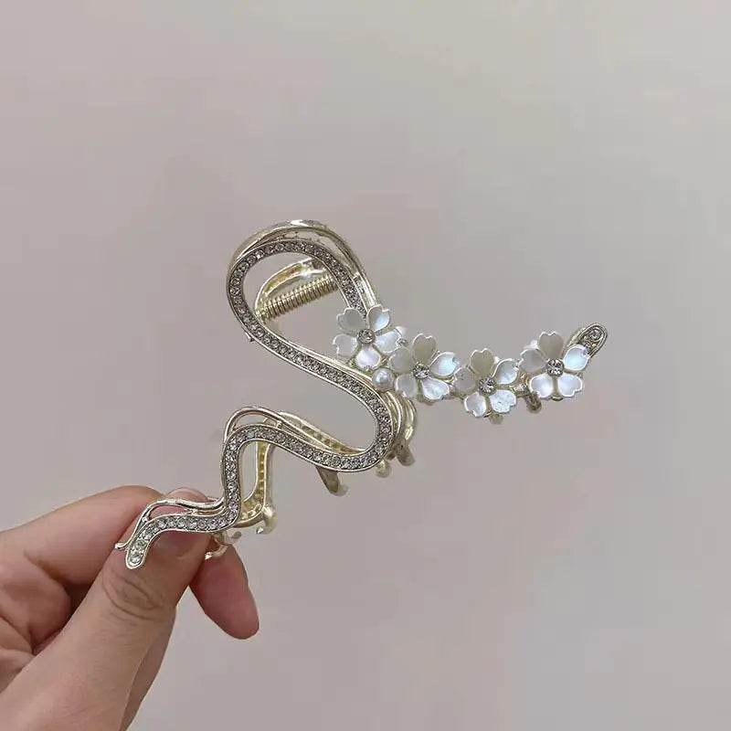 Rose Floral Butterfly Hair Claw Clip with Tassel – Chic Hair Accessory for Women - ChicstyleX