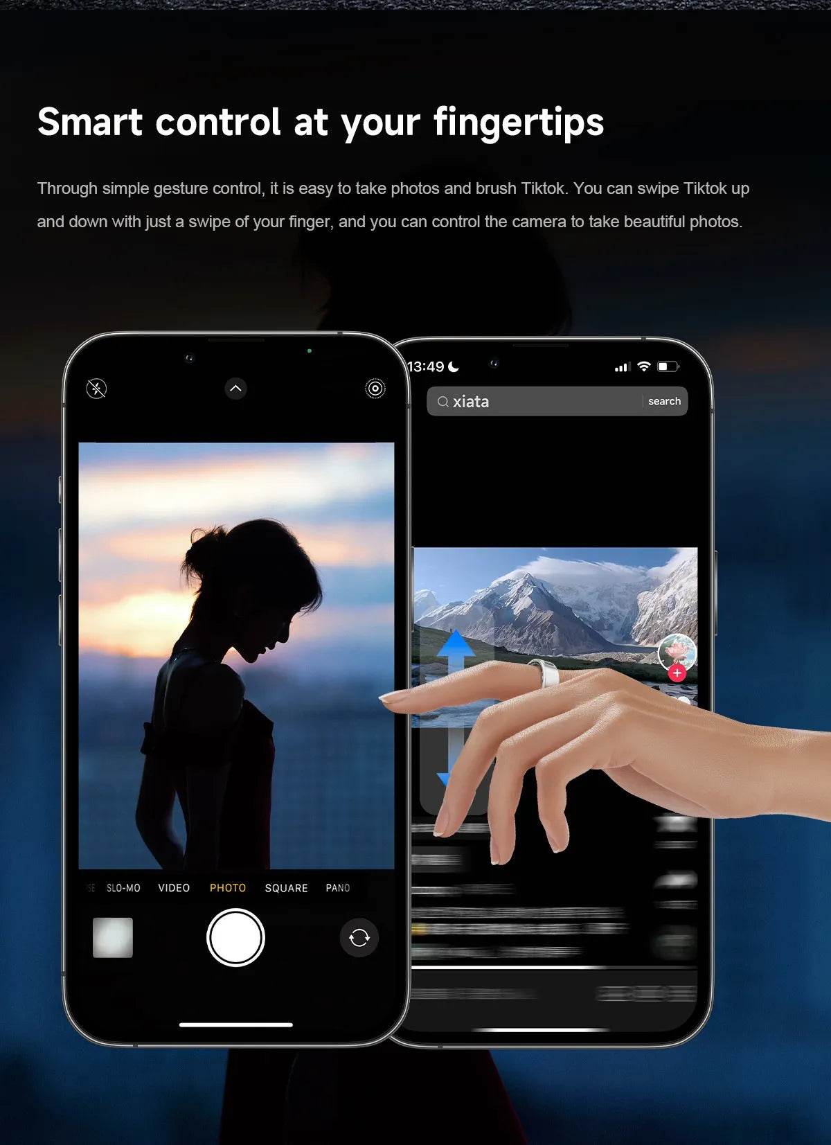 Smart Touchscreen Ring – Flip Design Health Tracker with Gesture Control & Wearable Tech - ChicstyleX