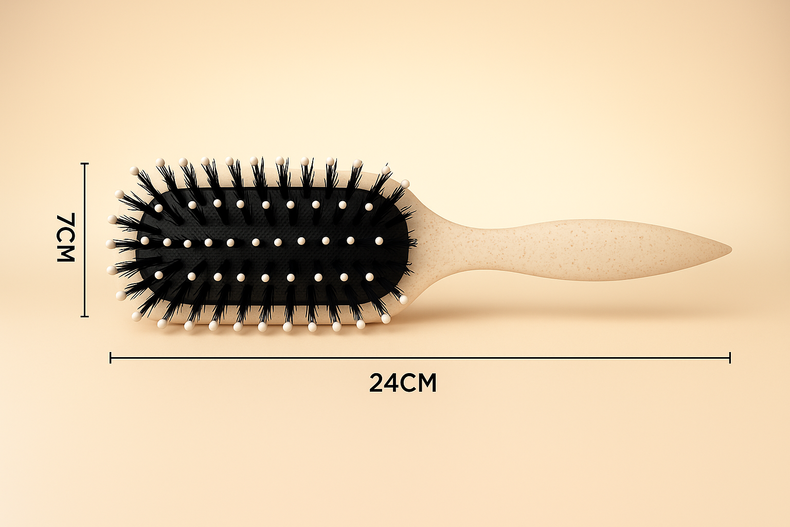 Beige Hair Brush with Gradient Background