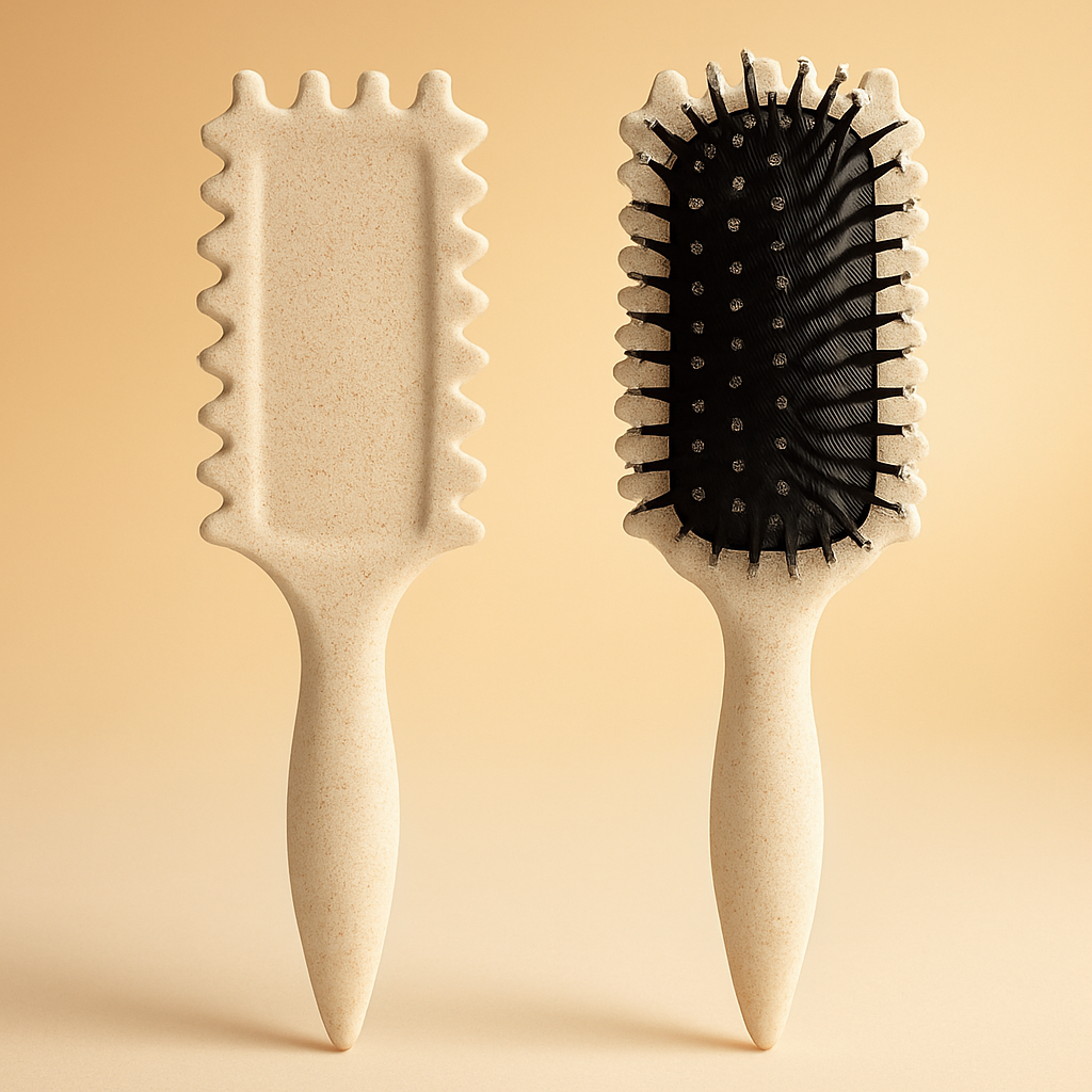 Beige Speckled Hair Brush with Gradient Background