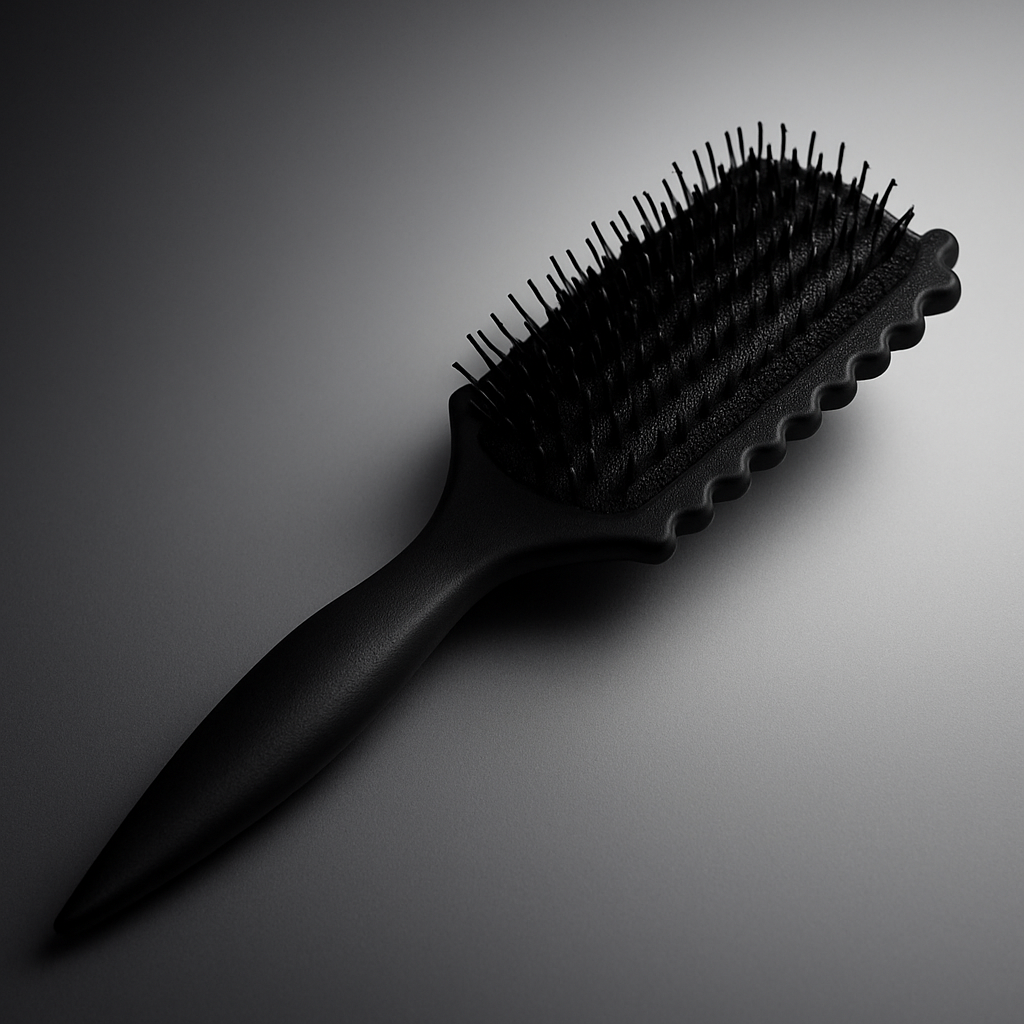 Black Hair Brush with Gradient Background
