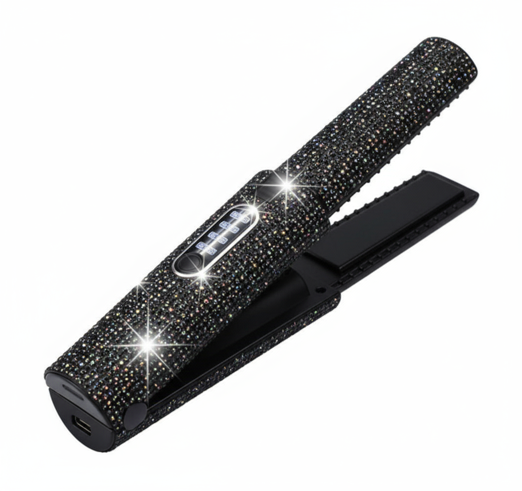 TressLock™ DiamondSilk 2-in-1 Cordless Hair Straightener & Curler – Ceramic Wireless Styling Tool for Smooth & Shiny Hair - ChicstyleX