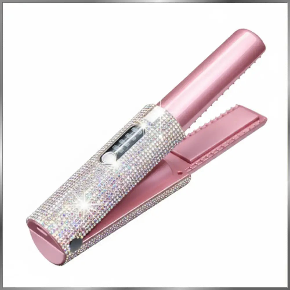 TressLock™ DiamondSilk 2-in-1 Cordless Hair Straightener & Curler – Ceramic Wireless Styling Tool for Smooth & Shiny Hair - ChicstyleX