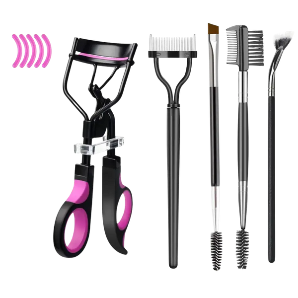 GlamLuxeX™ Professional Lash & Brow Makeup Tool Set with Eyelash Curler, Eyebrow Brushes & Precision Beauty Tools - ChicstyleX