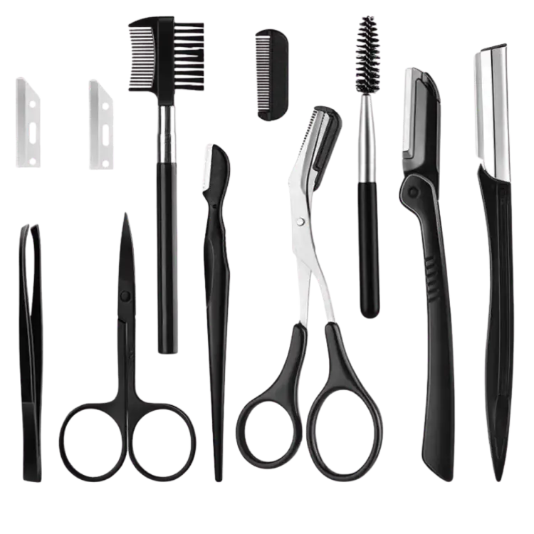 GlamLuxeX™ Precision Brow & Beauty Grooming Set – 4/6/8/11-Piece Professional Eyebrow Trimming Kit - ChicstyleX