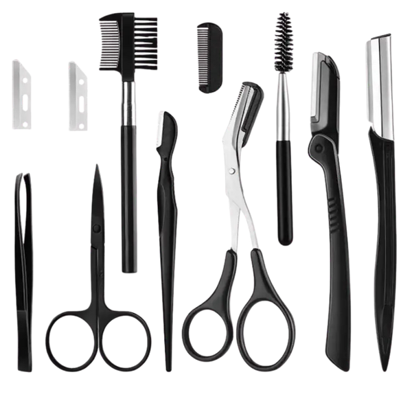 GlamLuxeX™ Precision Brow & Beauty Grooming Set – 4/6/8/11-Piece Professional Eyebrow Trimming Kit - ChicstyleX
