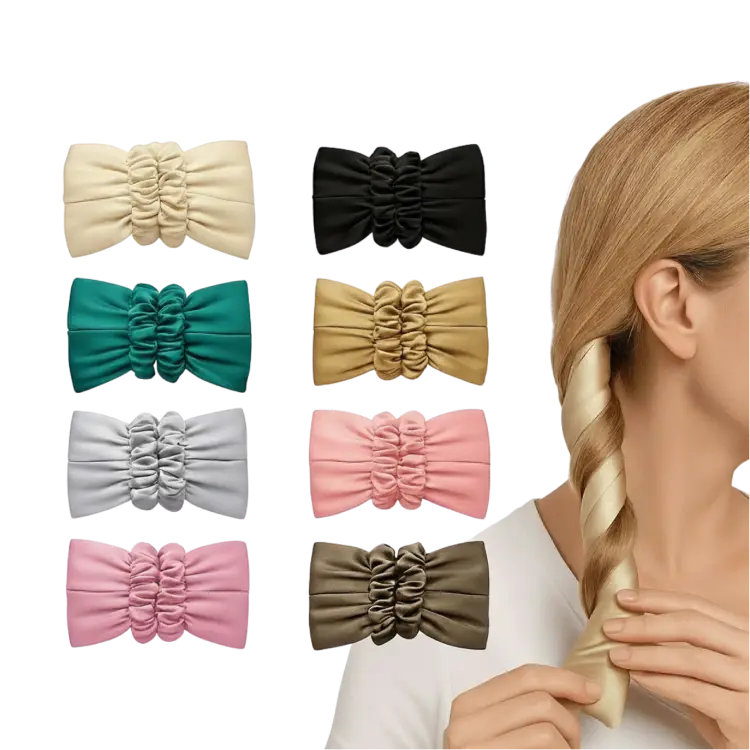 TressLockX™ Heatless Satin Curling Rod Headband with Scrunchies – Big Wave Hair Roller for Effortless Curls - ChicstyleX
