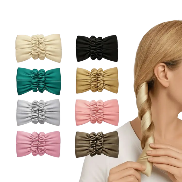 TressLockX™ Heatless Satin Curling Rod Headband with Scrunchies – Big Wave Hair Roller for Effortless Curls - ChicstyleX