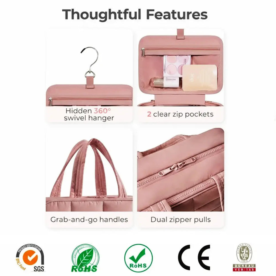 GlamLuxeX™ Waterproof Flannel Cosmetic Bag – Large-Capacity Travel Makeup Organizer - ChicstyleX